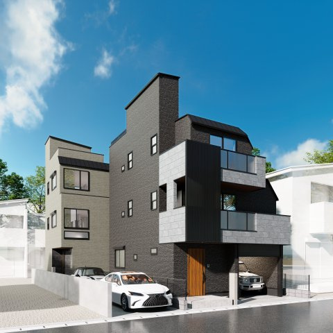 中野区中野1丁目 全2棟 A号棟の完成予想図|建物最大144m2超の大型住宅全2棟
リビング+水回りを配した生活しやすい間取り
1階玄関ホールにはシャワーブースを設置しています