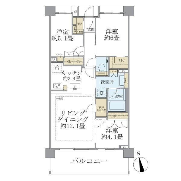 Ｂｒｉｌｌｉａ世田谷上北沢の間取り