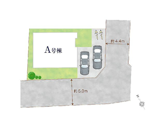 【区画図】 | 和光市新倉3丁目　新築一戸建住宅　全1棟　（ふじみ野店） | 敷地面積134.59㎡！ゆとりある敷地とカースペース2台分を確保