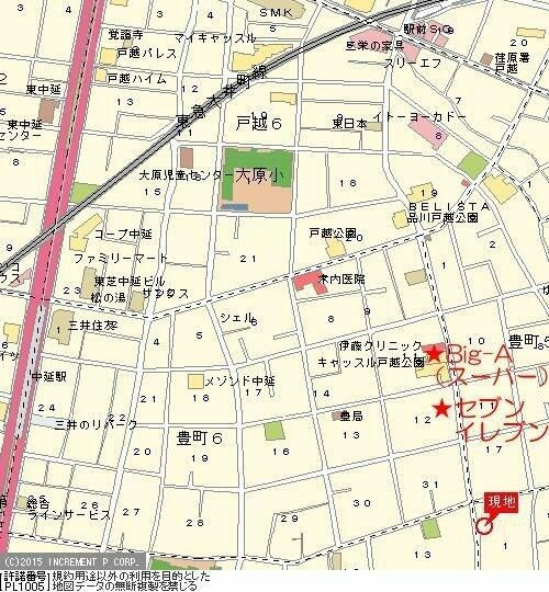 グランヴァン中延の地図