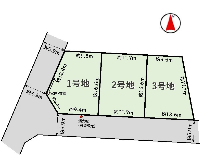 下野市小金井4丁目　売土地1号地　敷地60.74坪