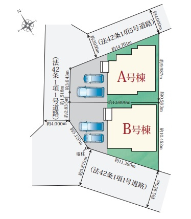 神戸市北区北五葉　新築一戸建ての区画図|全2区画