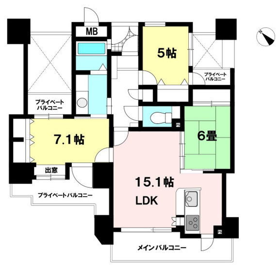 【間取り】 | エイルヴィラ新町リーセントステージ 