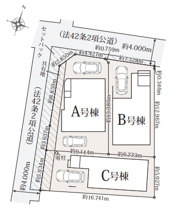 ◆東大阪市吉田　新築一戸建ての区画図|全3区画