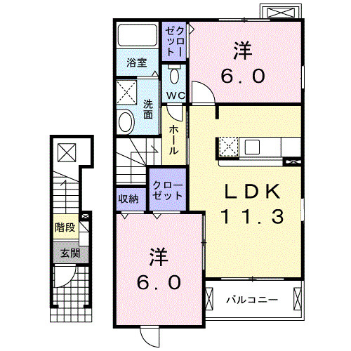 【間取り】 | クローバー赤土　Ⅰ