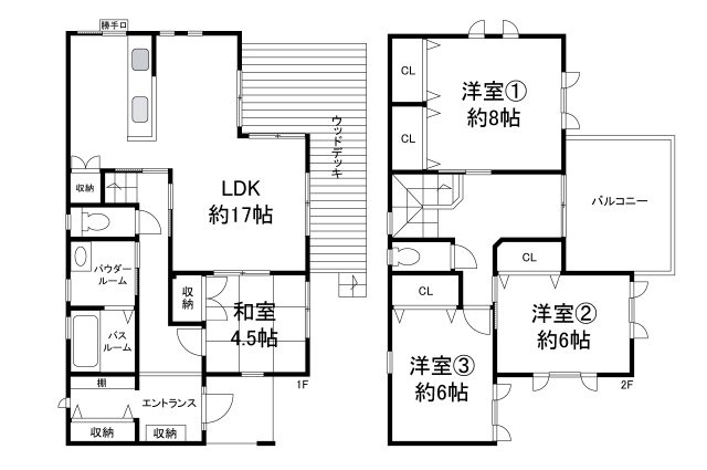 泉佐野市日根野の間取り|間取り図