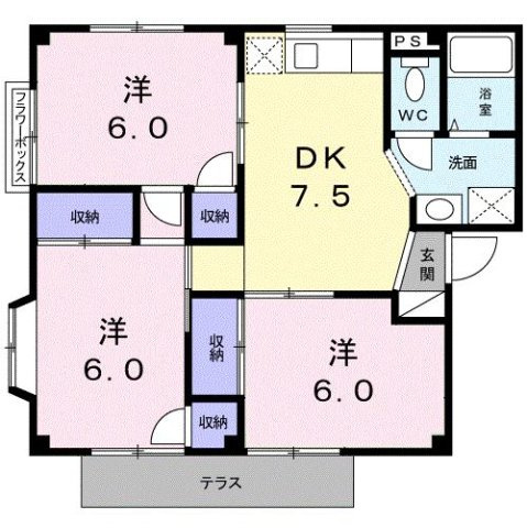 【間取り】 | オリーブハイツＡ