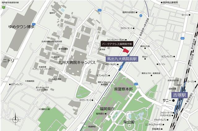 パークアクシス福岡県庁前の地図