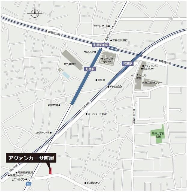 アヴァンカーサ町屋の地図