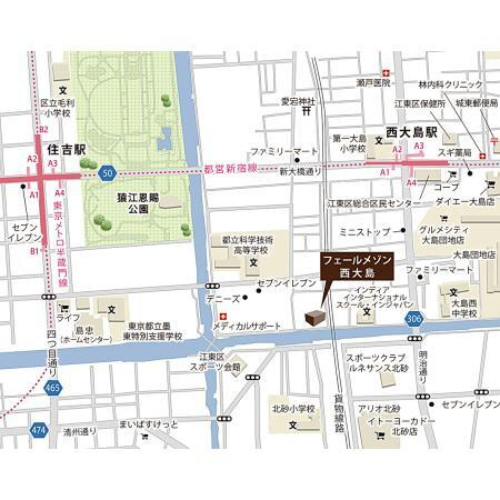 フェールメゾン西大島の地図