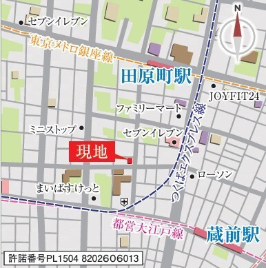デュオフラッツ浅草田原町ネストの地図