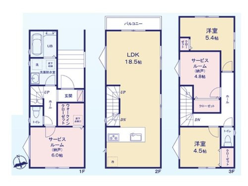 【横浜市戸塚区名瀬町767-16全2棟新築戸建て】★仲介手数料無料★（名瀬小学校・名瀬中学校）の間取り