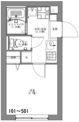 サンノワール三ノ輪の間取り|間取りです。