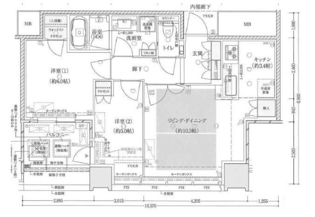 ザ・ファインタワー大手前の間取り