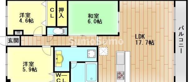 カサベラ中山手通の間取り