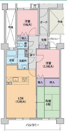 朝日プラザ雲雀ヶ丘の間取り
