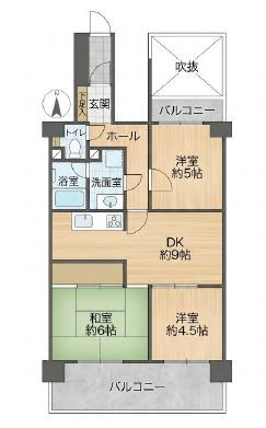 朝日プラザ雲雀ヶ丘の間取り