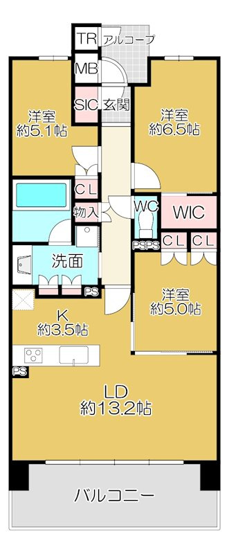 ル・シェモア豊橋松葉町の間取り