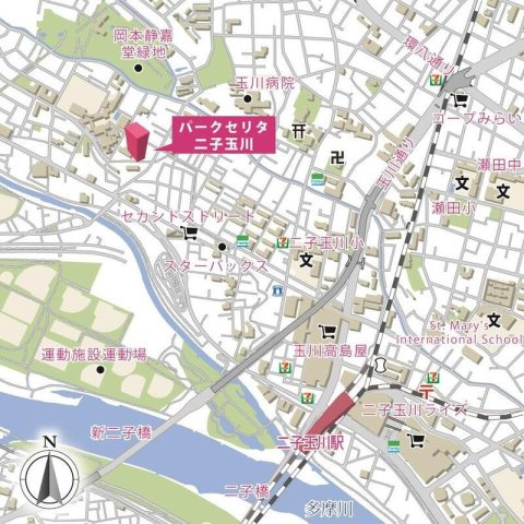 パークセリタ二子玉川の地図