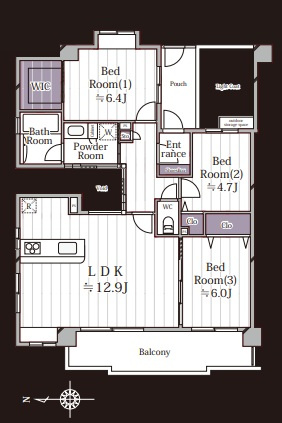 ライオンズマンション葛飾鎌倉の間取り|ライオンズマンション葛飾鎌倉：西向き角部屋につき陽当り良好！フルリノベーション物件は全居室収納が付いております！令和８年１０月末完成予定！