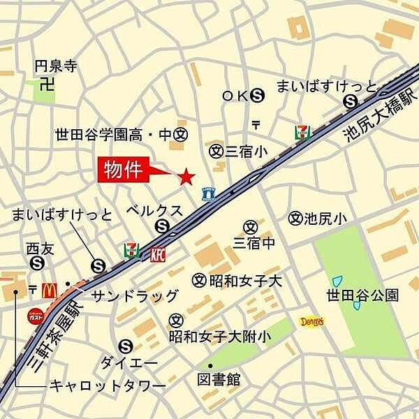 ＣＲＥＡＴＩＦ三軒茶屋の地図