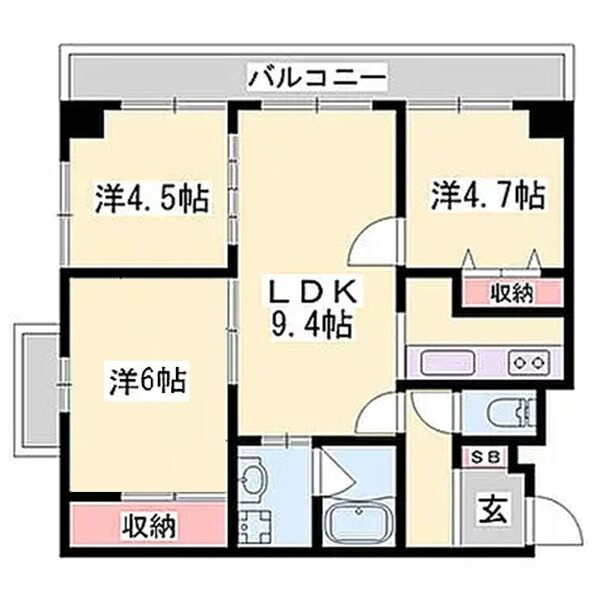 サンハイツ白鷺の間取り