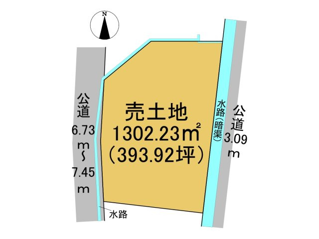 売土地　岐阜市粟野西5丁目　393.92坪の土地図