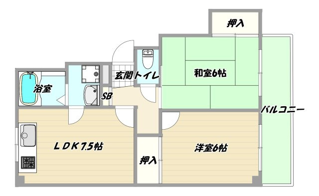 大阪市淀川区十八条３丁目の賃貸マンションの間取り