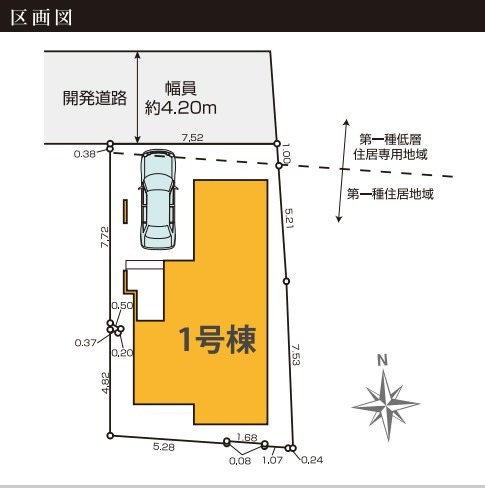 仲介手数料無料　KEIAI GRACE所沢市上安松19期・新築全1棟の区画図