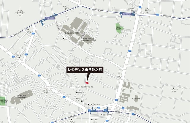 レジデンス市谷仲之町の地図