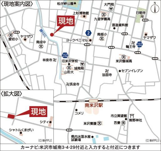 【地図】 | Cradle garden　米沢市城南第２　２号棟