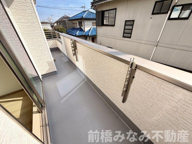 【新築】前橋市古市町　限定１棟　ハートフルタウン　新築建売のバルコニー|陽当たり良好なバルコニーです