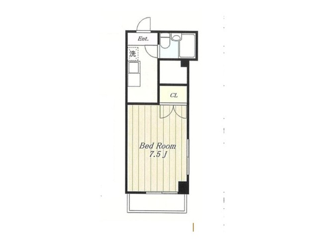 【間取り】 | ＡＳビル原町田 | ワンルームタイプの1Rの事業用物件。居室とキッチンがひとつながりで、単身の方やセカンドハウスに向くコンパクトな住まいです。木のぬくもりを感じる空間で、帰宅するたびにほっとくつろげます。