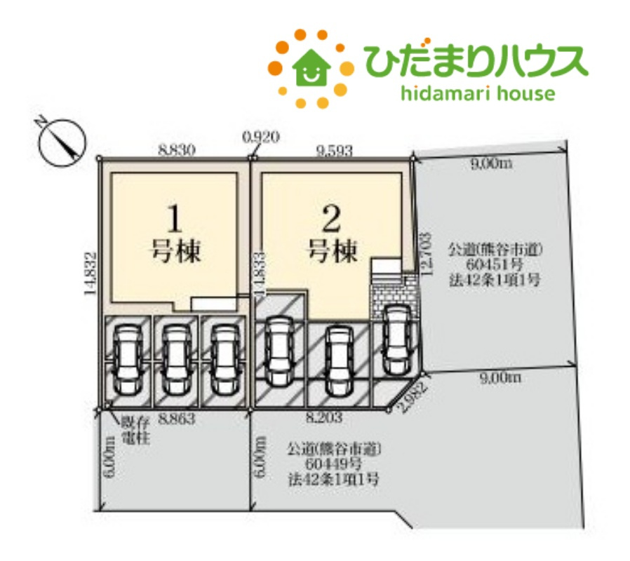 熊谷市久下4丁目　新築一戸建て　リーブルガーデン　01の区画図