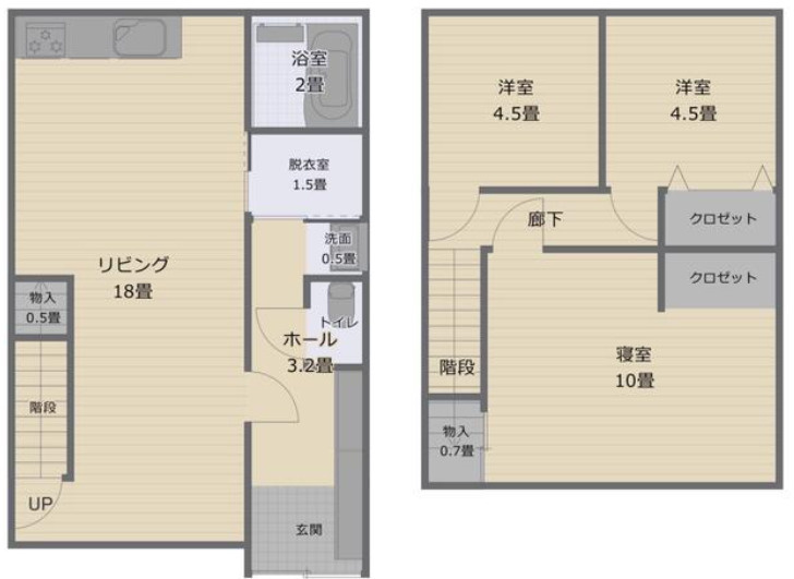 秋田市将軍野東3丁目　中古の間取り