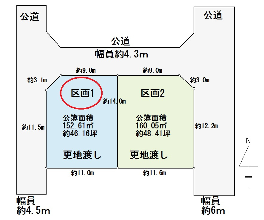 売地　野田市尾崎902-52/53の区画図