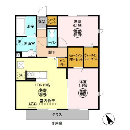 レガート大野原 Ｂ・Ｃ　Bの間取り|間取図