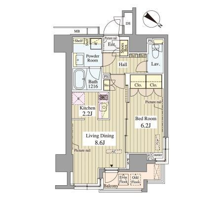 セレサ日本橋堀留町の間取り
