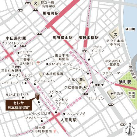 セレサ日本橋堀留町の地図