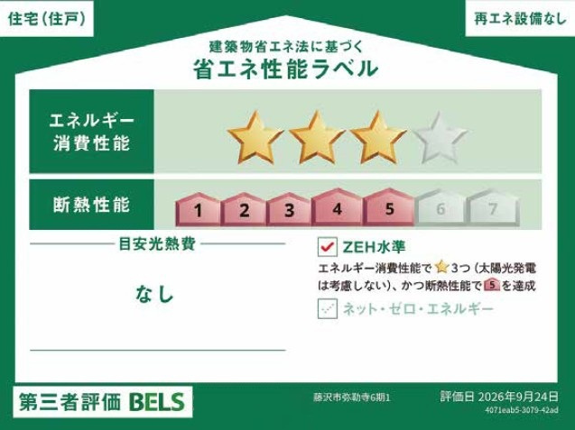 【省エネ性能ラベル】 | 藤沢市弥勒寺7期 新築戸建 全1棟