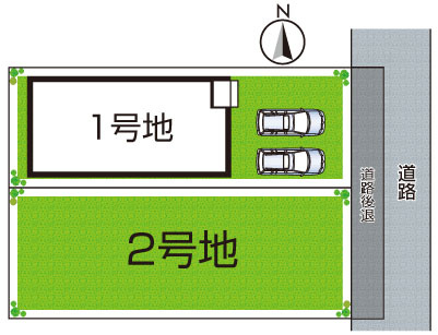 ◆東大阪市若江東町　第1期　新築一戸建ての区画図|全２区画