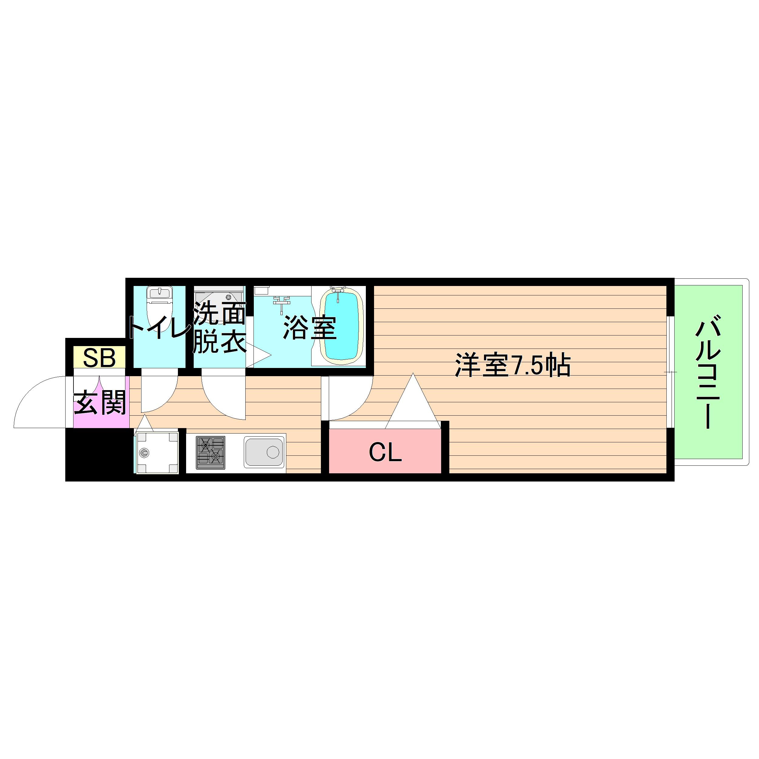 大阪市都島区御幸町１丁目の賃貸マンションの間取り