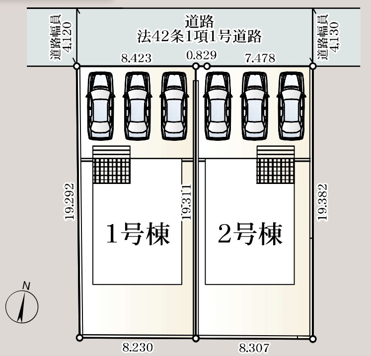 Cradle garden　深谷市武蔵野第3の区画図|図面と現況が異なる場合、現況を優先とします。【1号棟】