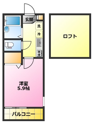 ガーランド元住吉の間取り|ロフト付アパート♪