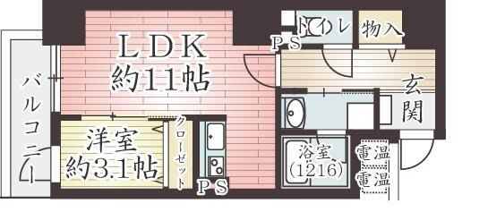 アーベル更紗北堀江の間取り