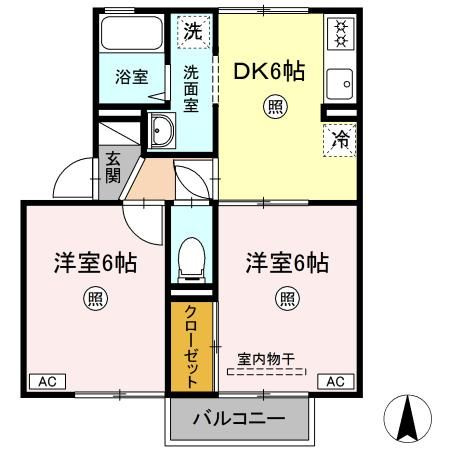 イーストヴィレッジ　A棟の間取り