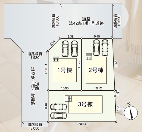 【区画図】 | Cradle garden　米沢市金池第１　１号棟