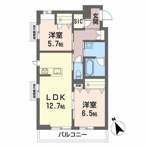 フォンテーヌＳフラットの間取り
