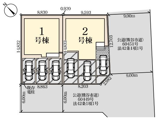 リーブルガーデン．Ｓ　熊谷久下４丁目　の区画図|現地区画図