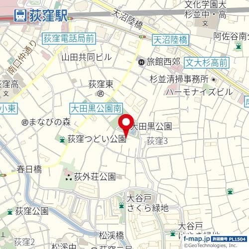 アトラス荻窪大田黒公園の地図